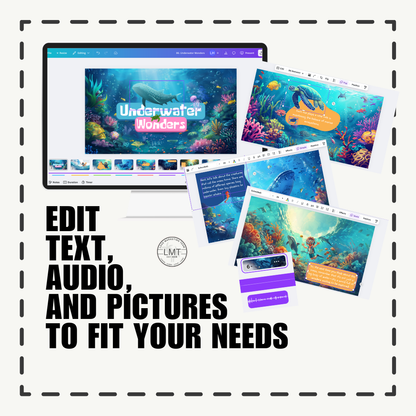 KIDS | "Underwater Wonders" | Editable Story-book with Audio | Canva Free