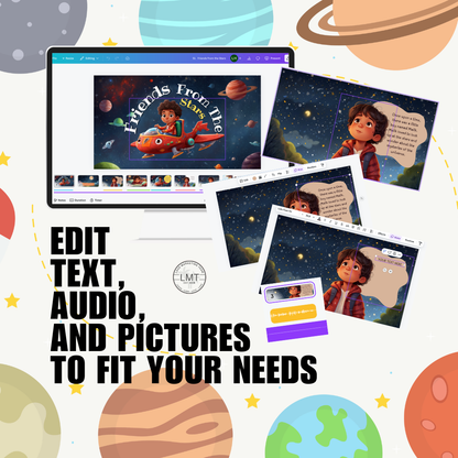 KIDS | "Friends from the stars" | Editable Story-book with Audio | Editable in Canva