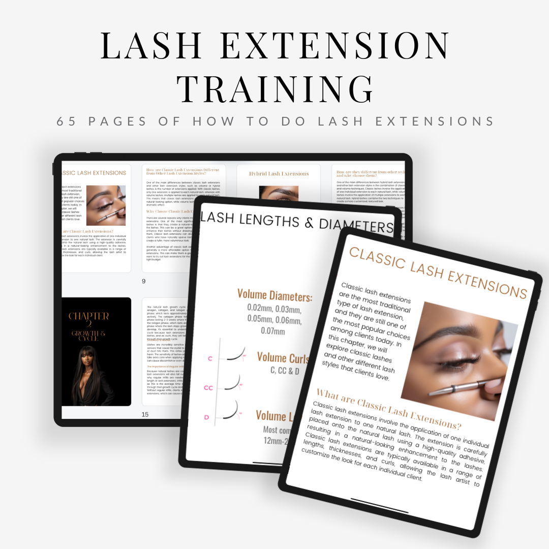 LASH EXTENSION TRAINING (65 Pages) | E-BOOK | PLR