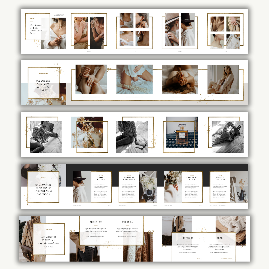 SOCIAL MEDIA | GOLDEN CAROUSELS & STORIES | Canva Template