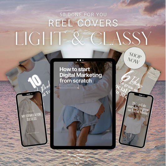 50 LIGHT & Classy Reel Covers - With Photos + My Mockups (Listing Images)