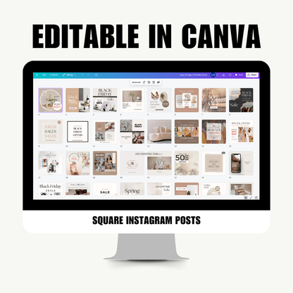 SOCIAL MEDIA | 53 SALE Instagram Posts | Canva Template