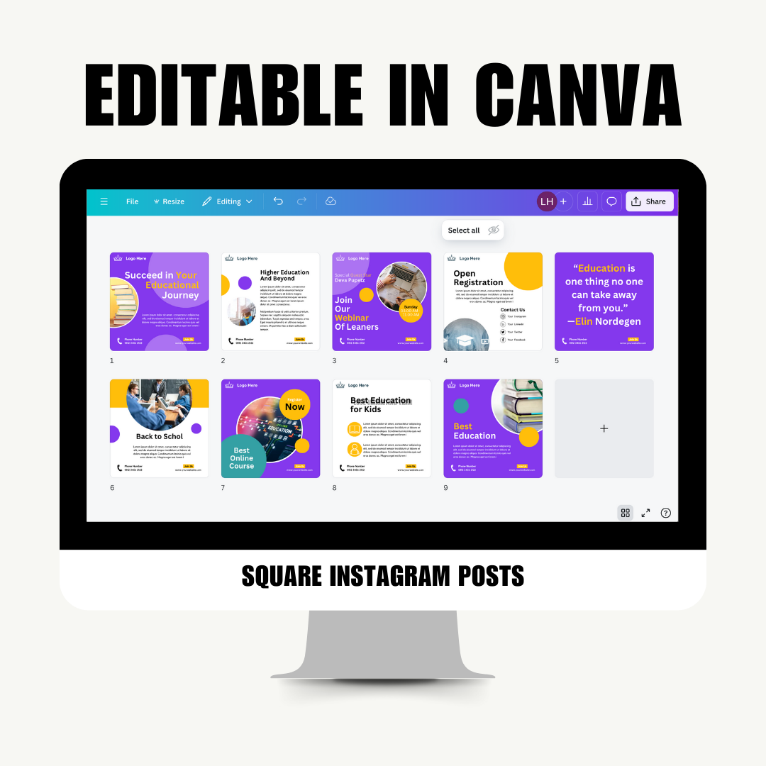 SOCIAL MEDIA | Education Posts | Canva Template