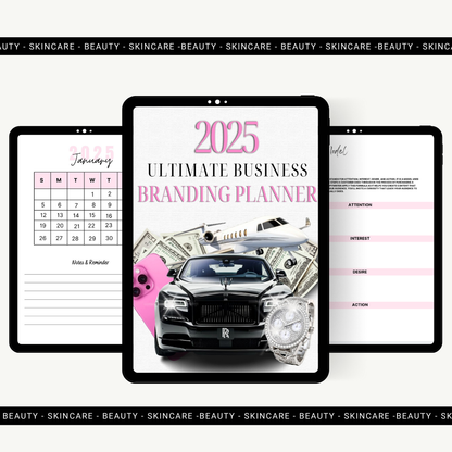 2024/ 2025 BUSINESS BRANDING PLANNER  110 pages | DFY Template | Beauty | PLR