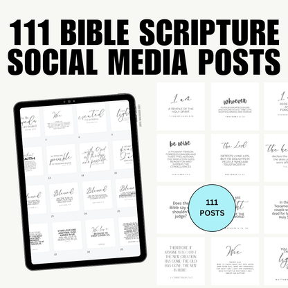 FAITH | 111 Scripture Social Media Posts | Editable in Canva