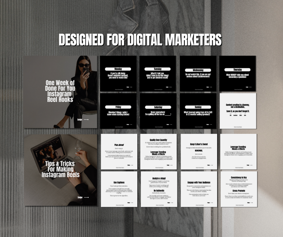 Luxury Digital Marketing Carousels Bundle - Carousels With Photos + Mockups (Website Images)