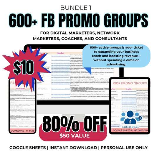 600+ FB Promo Groups + MEGA REEL BUNDLES 80% OFF