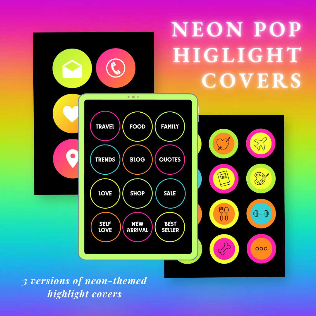 Neon Glow | 120+ Social Media Pack Bundle | LMT EXCLUSIVE