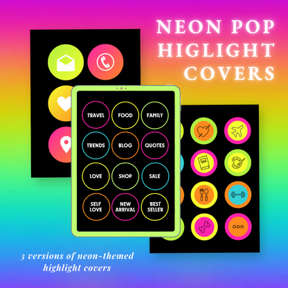 Neon Glow | 120+ Social Media Pack Bundle | LMT EXCLUSIVE