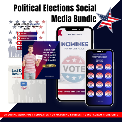 SOCIAL MEDIA | USA | Political Elections Social Media Bundle | Posts, Stories, Highlights