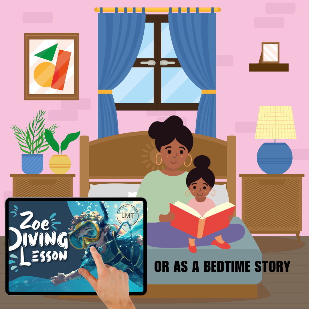 KIDS | "Zoe Diving Lesson" | Editable Story-book with Audio | Canva Free