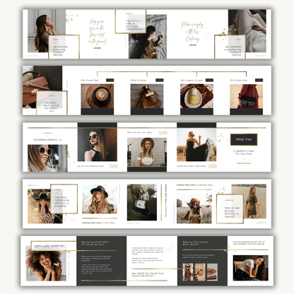 SOCIAL MEDIA | GOLDEN CAROUSELS & STORIES | Canva Template