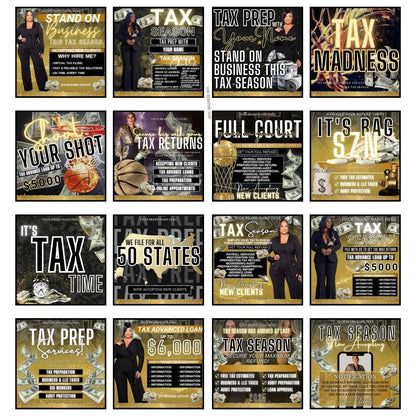 SOCIAL MEDIA | 30 Black & Gold Tax Prep Flyers