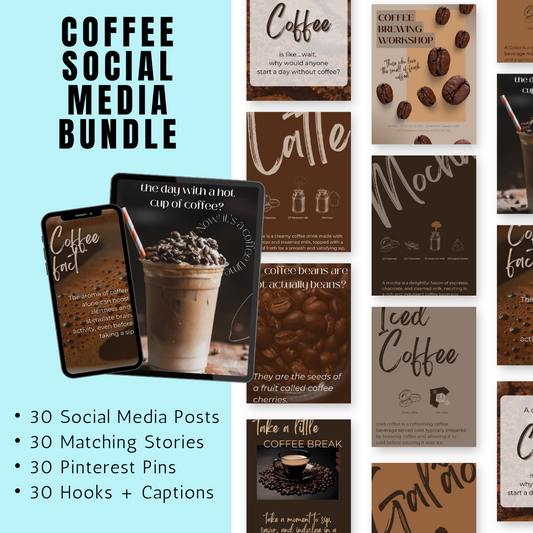 COFFEE | Coffee Social Media Bundle | Vol III | Canva Templates