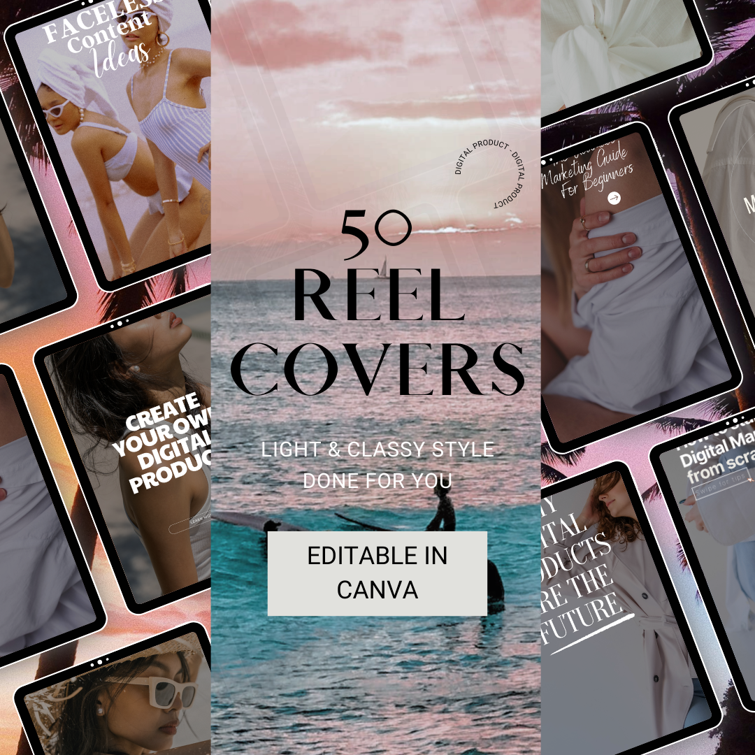 50 LIGHT & Classy Reel Covers - With Photos + My Mockups (Listing Images)