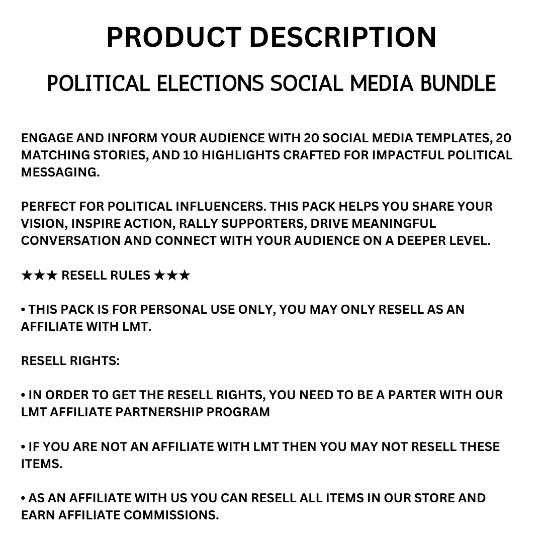 SOCIAL MEDIA | USA | Political Elections Social Media Bundle | Posts, Stories, Highlights