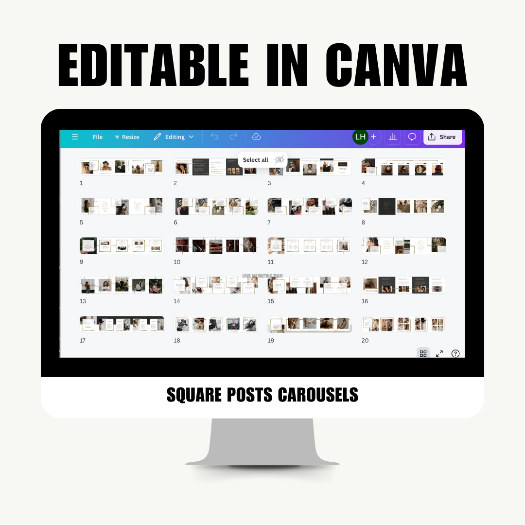 SOCIAL MEDIA | GOLDEN CAROUSELS & STORIES | Canva Template