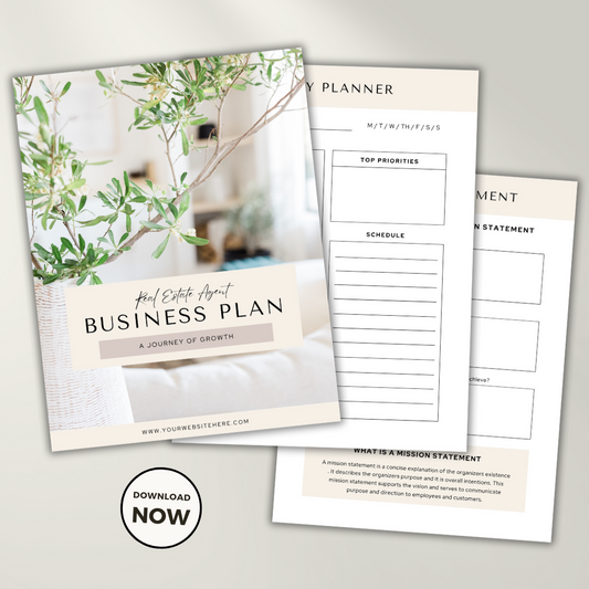 Realtor Business Plan | Template | Editable in Canva