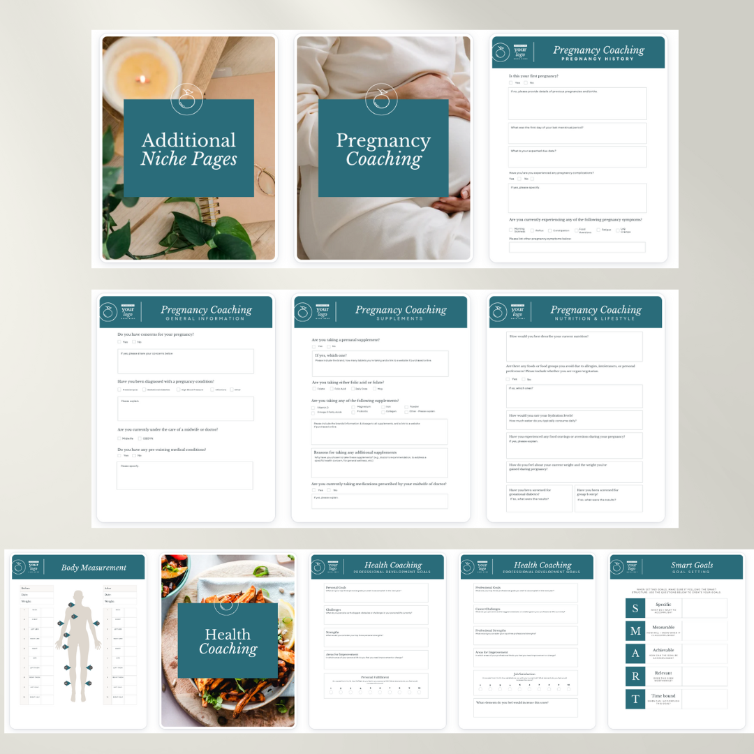 Client Forms | Nutrition & Fitness Welcome Pack | Health, Wellness, Fitness |