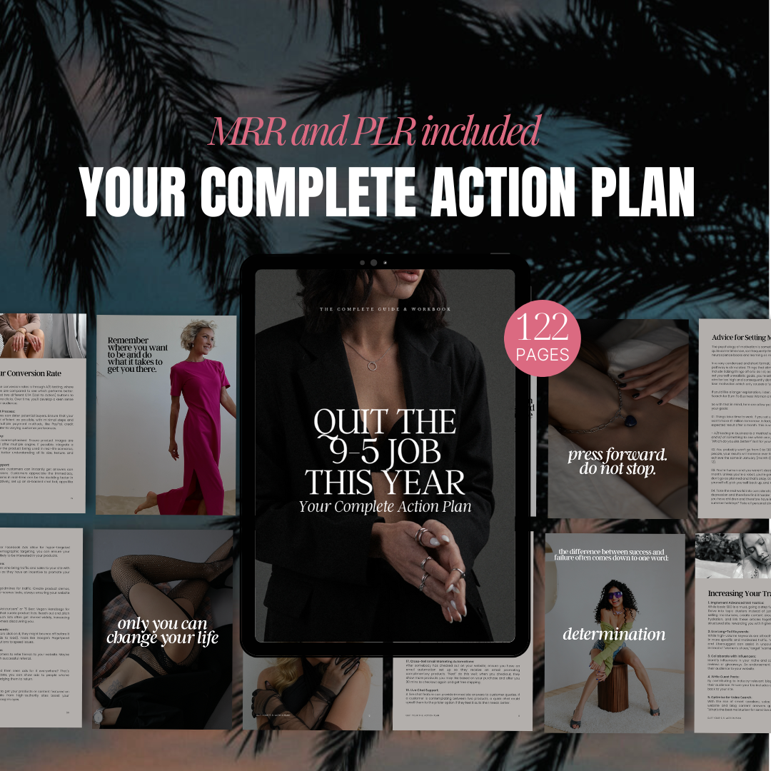 Quit the 9-5 Job This Year - Your Complete Action Plan - with mockups included two sizes