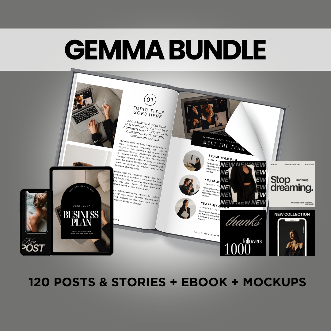 Gemma Bundle - 120 POSTS & STORIES + EBOOK + MOCKUPS