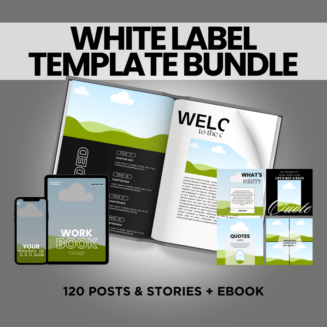 White Label Bundle - 120 POSTS & STORIES + EBOOK + MOCKUPS