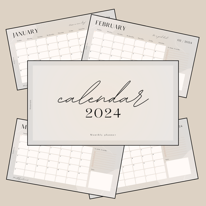 FREE 2024 Calendar - Monthly Planner - PDF/Editable in Canva