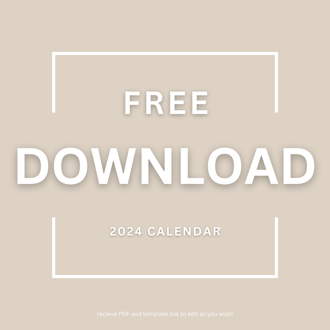 FREE 2024 Calendar - Monthly Planner - PDF/Editable in Canva