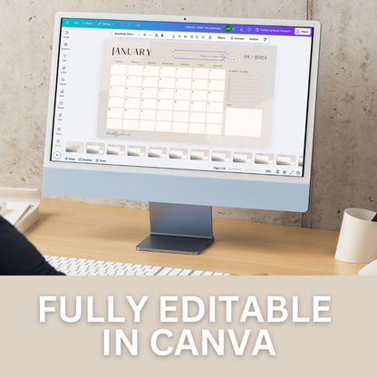 FREE 2025 Calendar - Monthly Planner - PDF/Editable in Canva