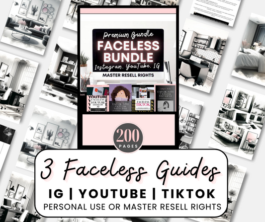 BUNDLE: 3 Faceless Guides | Instagram | YouTube | TikTok