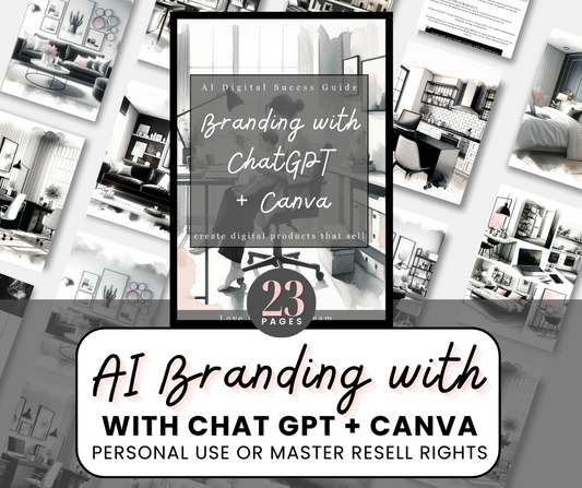 AI Branding Guide with Chat GPT + Canva (23 pages)