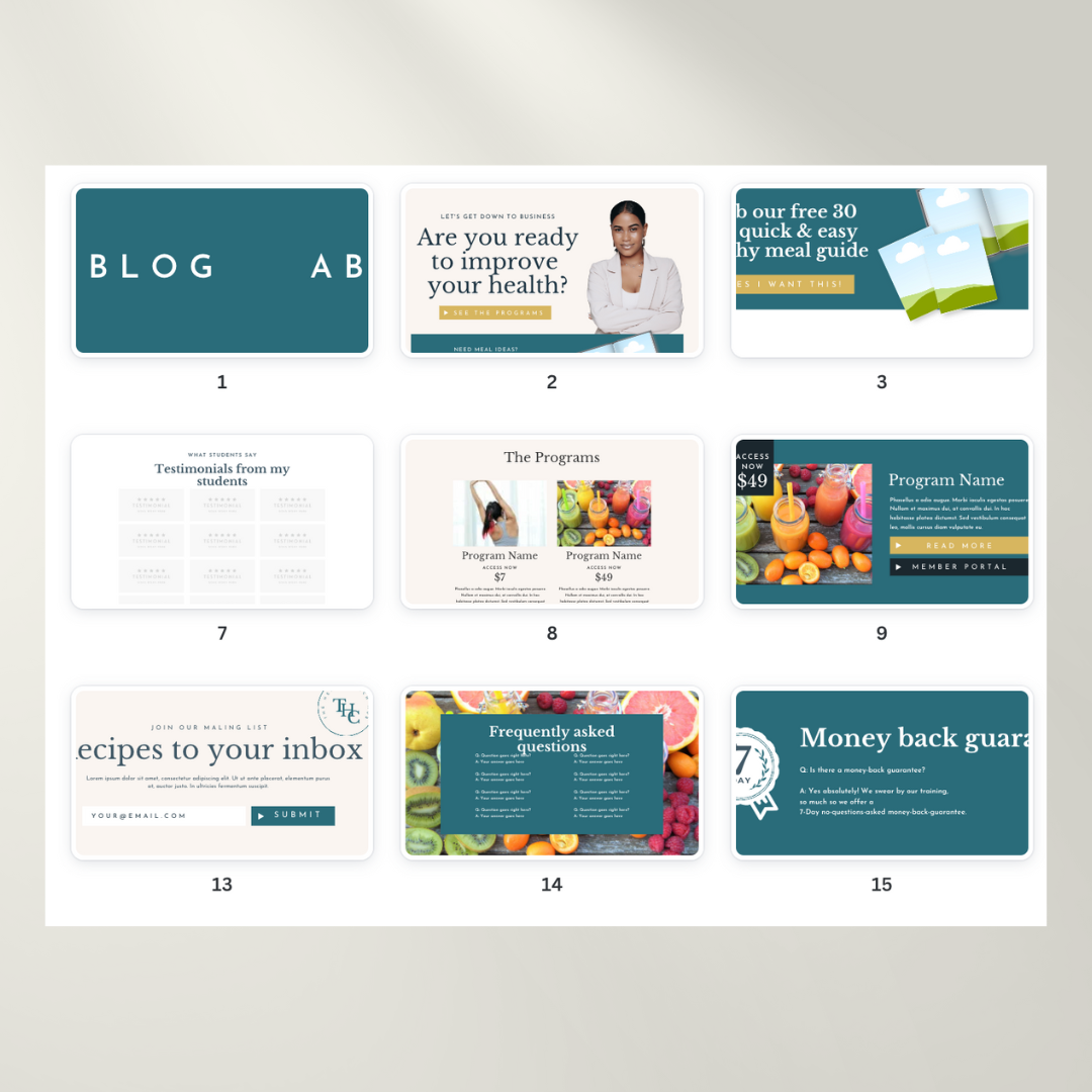 Health Coach Canva Website | Health, Wellness, Fitness
