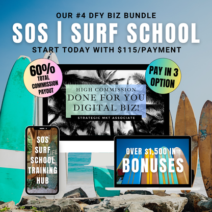 SOS SURF SCHOOL | PAY IN 3 OPTION | Start Today For $115/pmt