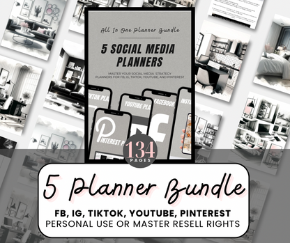 600 Video Reels + 5 Social Media Planners (134 pages)