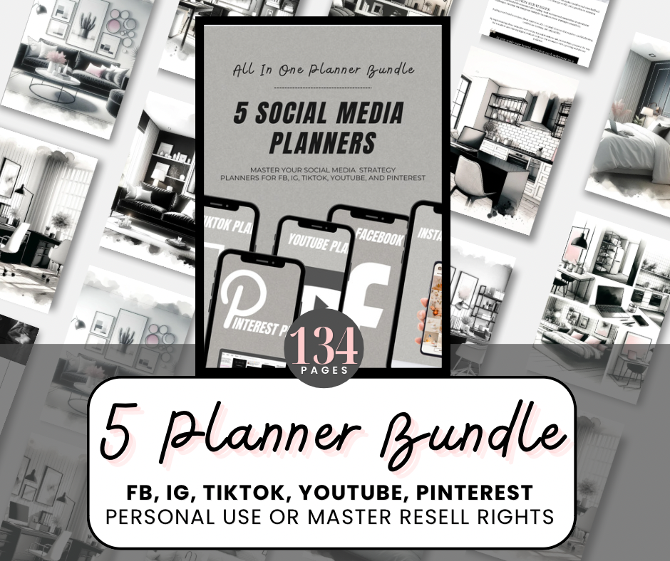 5 Social Media Planners All-In-One (134 pages)