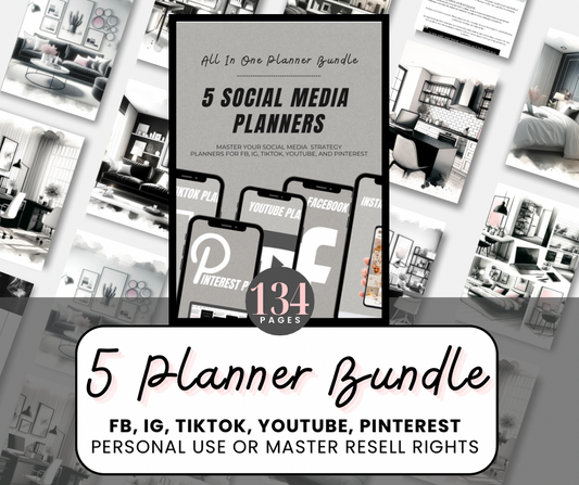5 Social Media Planners All-In-One (134 pages)