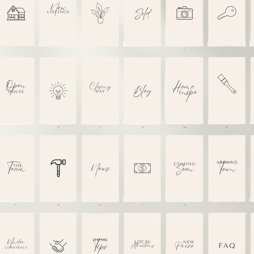 Realtor | Real Estate | Instagram | Highlight covers | Neutral