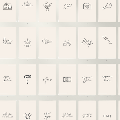 Realtor | Real Estate | Instagram | Highlight covers | Neutral