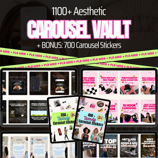 BB Exclusive | Vol. 1- 1100+ Aesthetic Carousel Vault + Bonus: 700+ Carousel Stickers + Matching Funnel