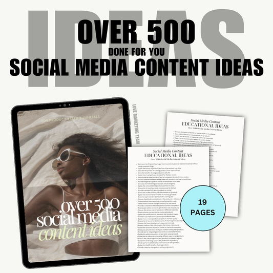 Over 500 social media content ideas | MRR | Master Resell Rights