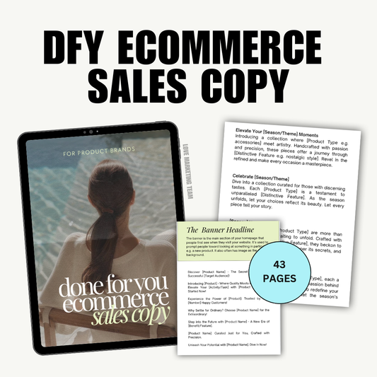 Done For You Ecommerce sales copy | MRR | Master Resell Rights