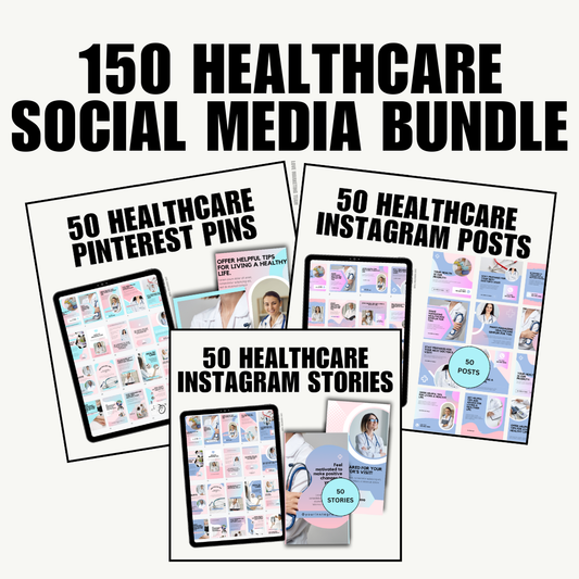 HEALTH | Healthcare Social Media Content Template BUNDLE | 150 pieces on content