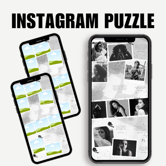 SOCIAL MEDIA | B&W CANVA INSTAGRAM PUZZLE GRID