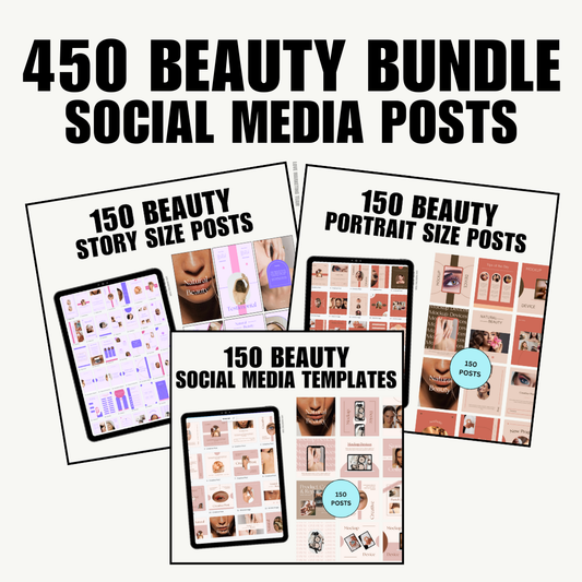 BEAUTY | 450 SOCIAL MEDIA POSTS BUNDLE