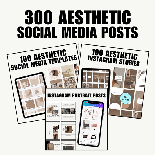 SOCIAL MEDIA | 300 Aesthetic Content BUNDLE | Instagram Posts | Portraits | Stories