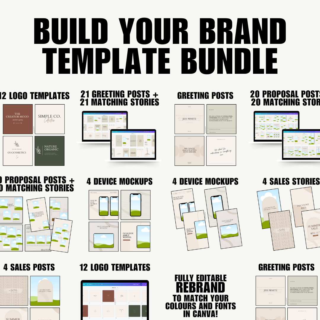 SOCIAL MEDIA | CREATE YOUR BRAND BUNDLE | Canva Template Bundle