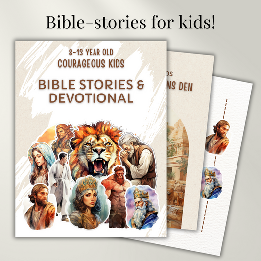 8-13 year old Bible stories and Devotional | 8 bible stories (8.5 x 11 in) | Faith | Kids