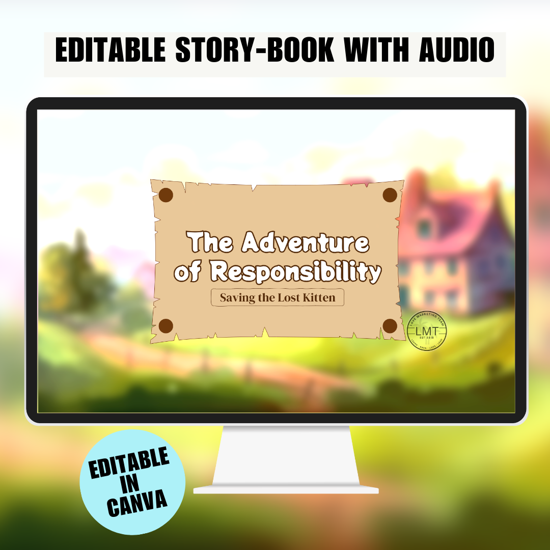 KIDS | "The Adventure of Responsibility" | Editable Story-book with Audio | Canva Free