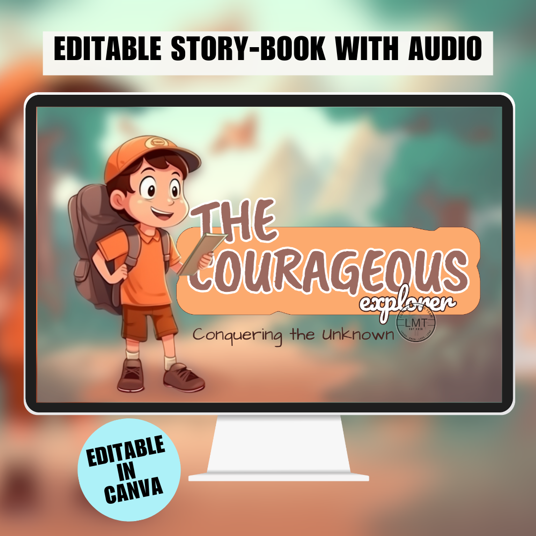 KIDS | "The Courageous Explorer Conquering the Unknown" | Editable Story-book with Audio | Canva Free