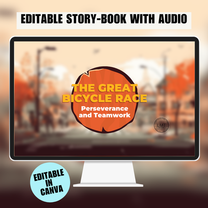 KIDS | "The Great Bicycle Race - Perseverance and Teamwork" | Editable Story-book with Audio | Canva Free